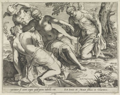 Mercurius en de Gratiën door Agostino Carracci