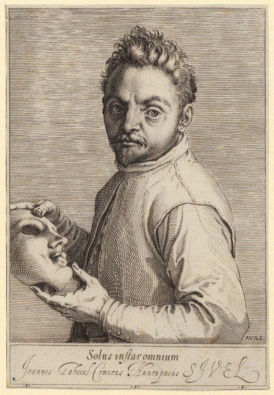 Portret van Giovanni Gabrielli, genoemd „Il Sivello“ door Agostino Carracci