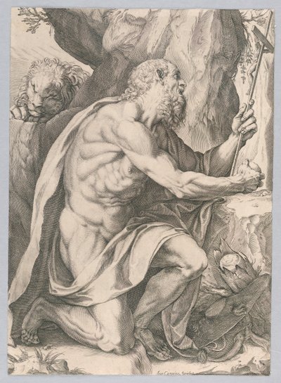 Sint Hiëronymus door Agostino Carracci