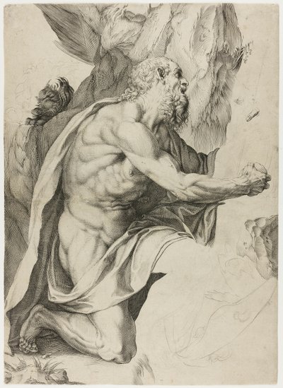Sint Hiëronymus in Boetedoening door Agostino Carracci