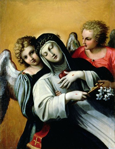 De extase van Sint-Catharina door Agostino Carracci