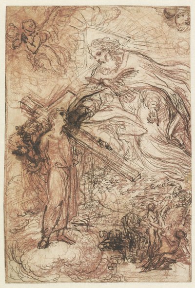 De Heilige Drie-eenheid en de zondeval door Agostino Masucci (attributed to)