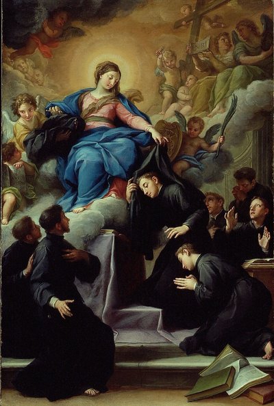 De Madonna met de zeven stichters van de Servietenorde, ca. 1728 door Agostino Masucci