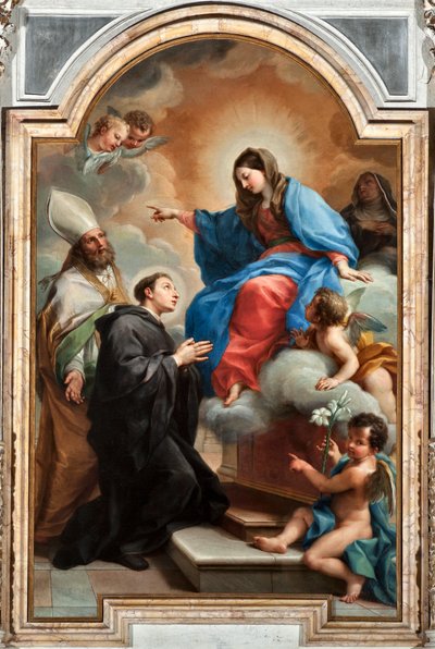 De Maagd met Sint Nicolaas van Tolentino door Agostino Masucci