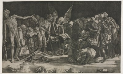 Allegorie van de dood en roem, 1518 door Agostino Musi