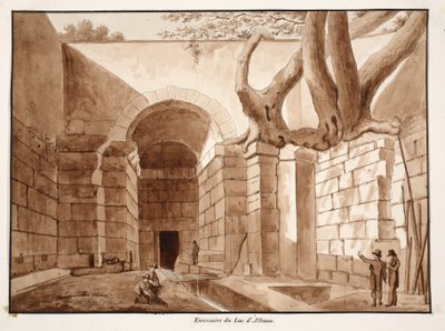 Emissarium van het Meer van Albano, 1833 door Agostino Tofanelli