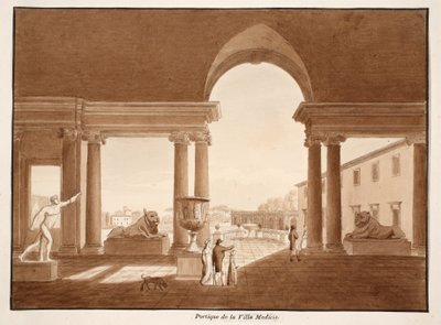Portiek van de Villa Medici, 1833 door Agostino Tofanelli