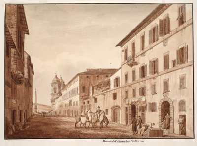 Het Huis van Callimachus, Via Sistina, 1833 door Agostino Tofanelli