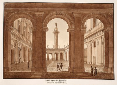 Het Palazzo Imperiali Valentini. Archeologische Restauratie, 1833 door Agostino Tofanelli