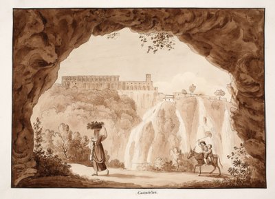 De watervallen bij Tivoli, 1833 door Agostino Tofanelli