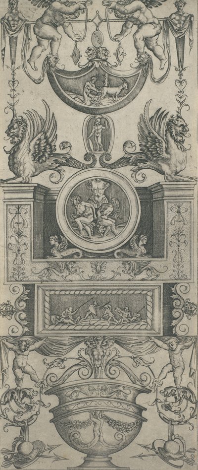 Ornamentpaneel door Agostino Veneziano.