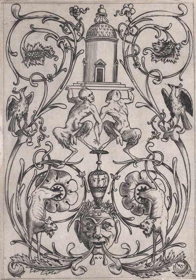 Ornamentpaneel door Agostino Veneziano