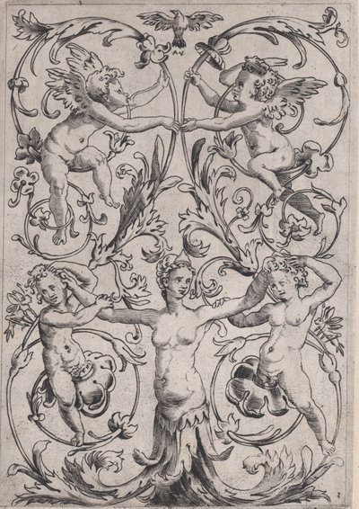 Ornamentpaneel, ca. 1514-1536 door Agostino Veneziano