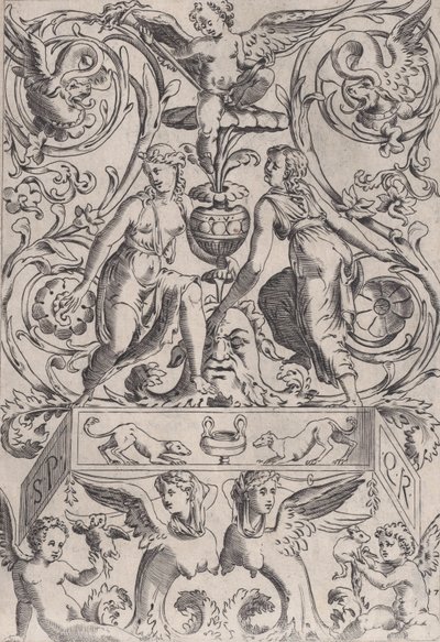 Ornamenteel paneel door Agostino Veneziano