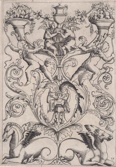 Ornamentpaneel, ca. 1514-36 door Agostino Veneziano