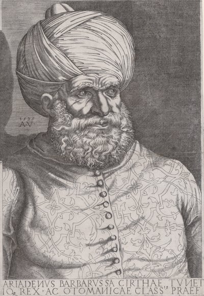 Portret van Barbarossa, 1535 door Agostino Veneziano