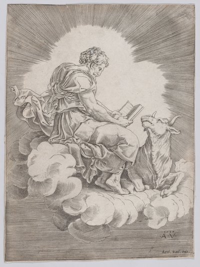 Sint Lucas, 1518 door Agostino Veneziano
