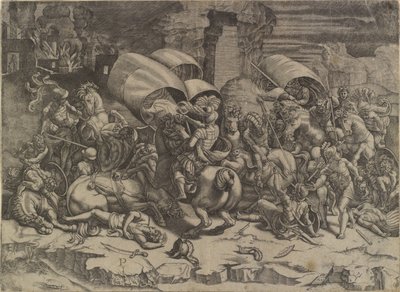 De slag tussen Scipio Africanus en de Carthagers (