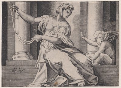 Matigheid, gedateerd 1517 door Agostino Veneziano