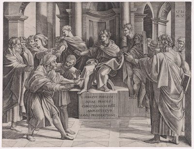 De Verblinding van Elymas door Agostino Veneziano