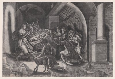 De Geboorte door Agostino Veneziano