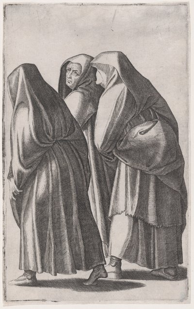 De drie heilige vrouwen gaan naar het graf, ca. 1514-36 door Agostino Veneziano