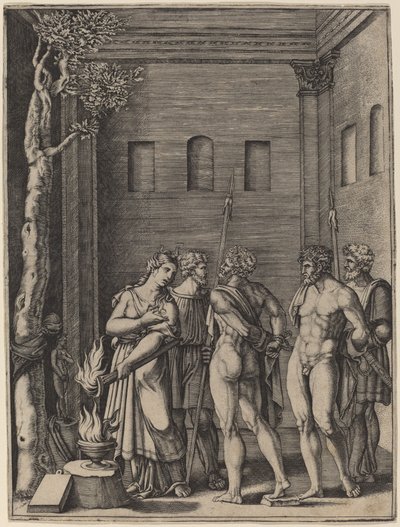Iphigenia herkent haar broer door Agostino dei Musi