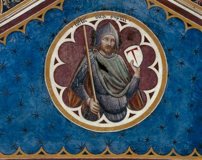 Lotharius, dux populi, detail van de vierde overspanning van het plafond (fresco) door Agostino di Marsiglio