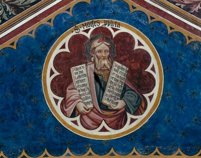 Mozes, detail van de vierde overspanning van het plafond (fresco) door Agostino di Marsiglio