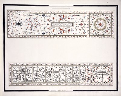 Specimens van de Mozaïeken, uit het Graf van de Keizer, ca. 1815 door Agra School