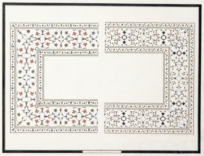 Voorbeelden van de mozaïeken, uit het graf van de keizer, c. 1815 door Agra School