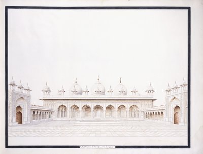 De Moti Musjid in het fort van Agra, ca. 1815 door Agra School