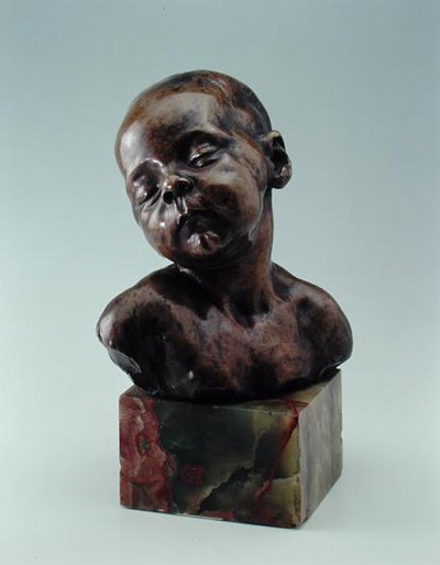 Slapend kind, ca. 1879 door Aime Jules Dalou