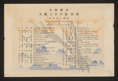Inhoudsopgave (Zesendertig gezichten van Osaka) door Akamatsu Rinsaku
