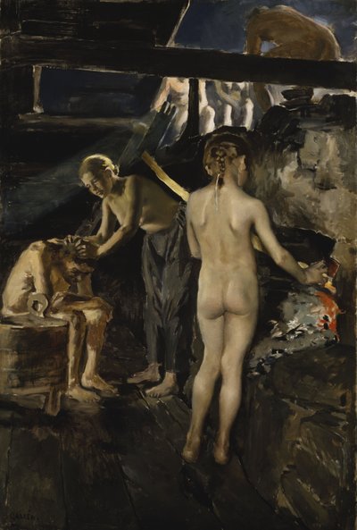 In de Sauna door Akseli Gallen-Kallela