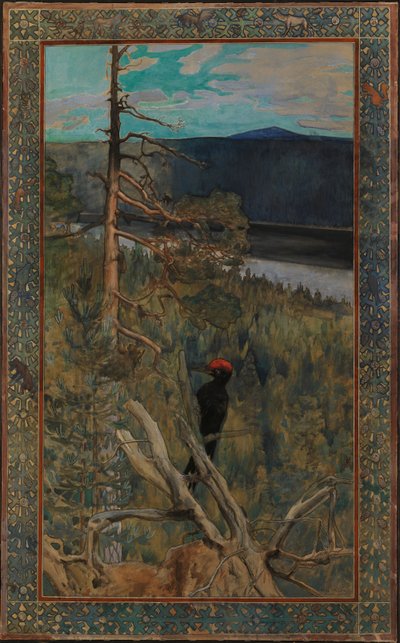De grote zwarte specht door Akseli Gallen-Kallela
