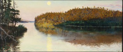 Landschap in Kuhmo, 1890 door Akseli Gallen Kallela