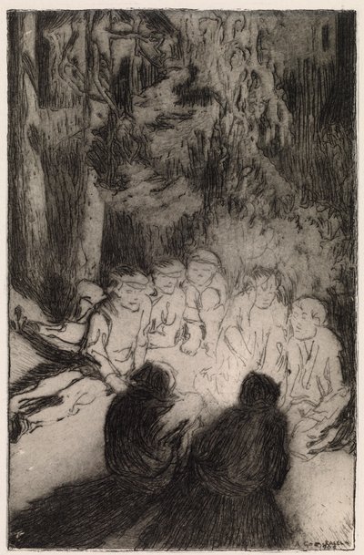 Een kampvuurverhaal (De zeven broers) door Akseli Gallen Kallela