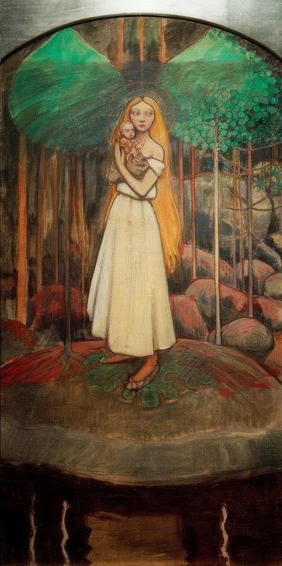 A. Gallen-Kallela, Marjatta en Christuskind door Akseli Valdemar Gallen Kallela
