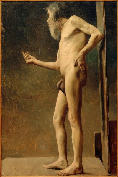 Naaktstudie van een oude man door Akseli Valdemar Gallen Kallela