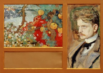 En Saga - Fantastisch landschap met portret van Jean Sibelius door Akseli Valdemar Gallen Kallela