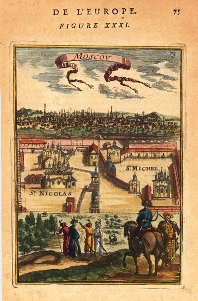 Moskou, 1683 door Alain Manesson Mallet