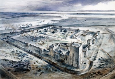 Portchester Castle, 15e eeuw, ca. 1960s door Alan Ernest Sorrell
