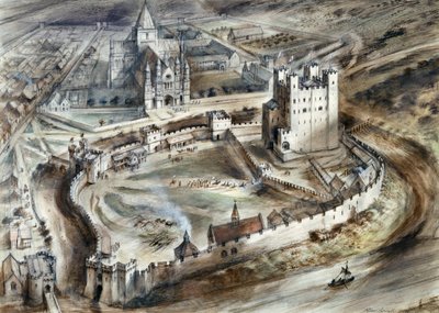 Kasteel van Rochester, 15e eeuw, c1960s door Alan Ernest Sorrell