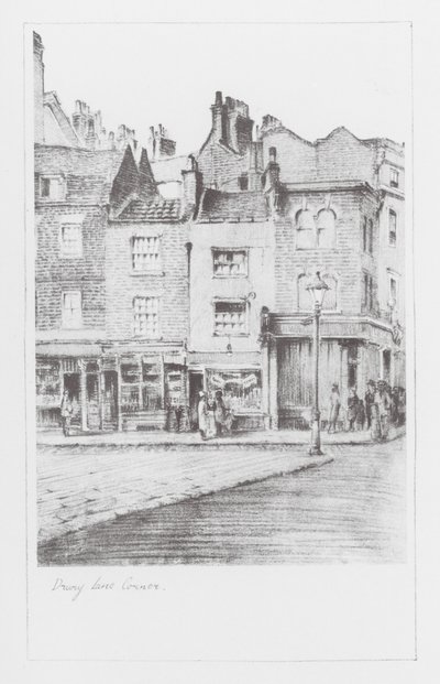 Londen Lanes: Drury Lane Corner (litho) door Alan Stapleton
