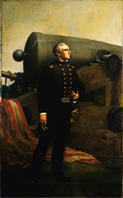 Het eerste kanon bij Fort Sumter (majoor Robert Anderson) door Alban Jasper Conant