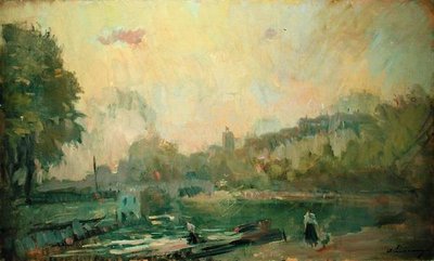 Langs de Seine door Albert Charles Lebourg
