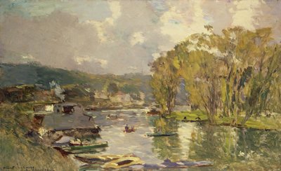 Langs de Seine bij Meudon, ca. 1893 door Albert Charles Lebourg