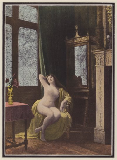 Slapende vrouw door Albert (after) Aublet