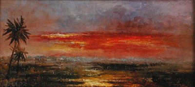 Een tropische zonsondergang door Albert (after) Goodwin